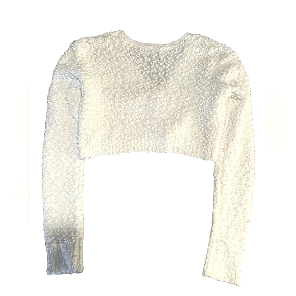 PRETTYLITTLE THING WHITE BOBBLE KNIT CROP CARDIGAN NWT SIZE S - Picture 11 of 13